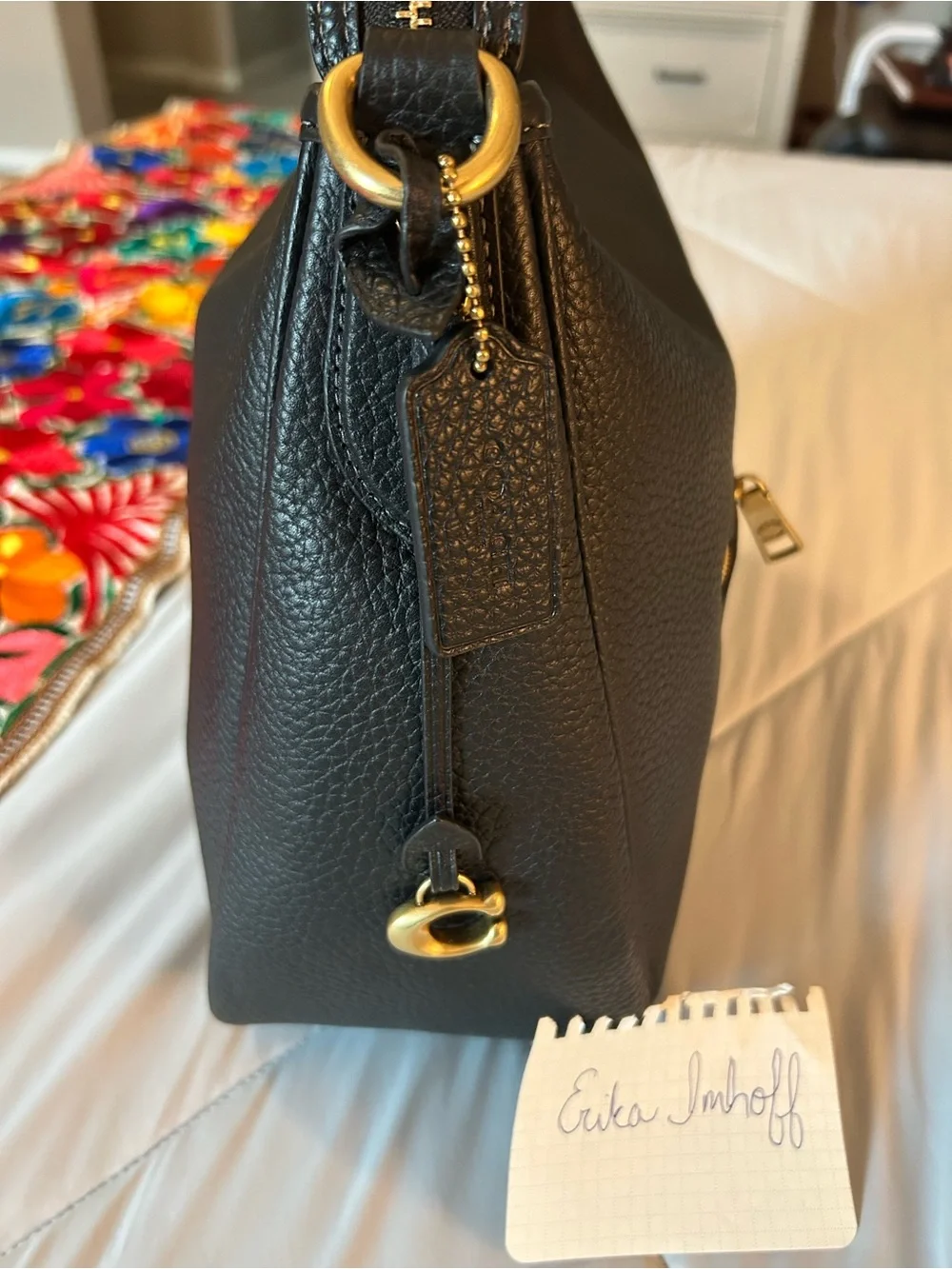 Coach Cary shoulder bag with crossbody strap in black, excellent used condition
